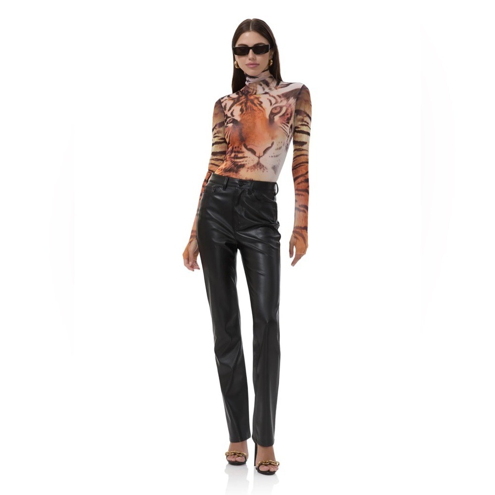 AFRM faux black leather Pants straight leg size 27 leather pant